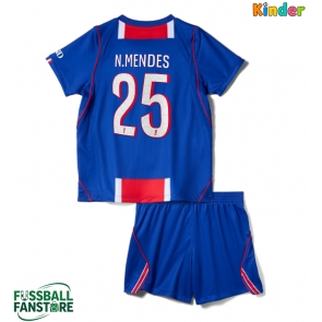 Paris Saint-Germain Nuno Mendes #25 Replik Heimtrikot Kinder 2026-27 Kurzarm (+ Kurze Hosen)